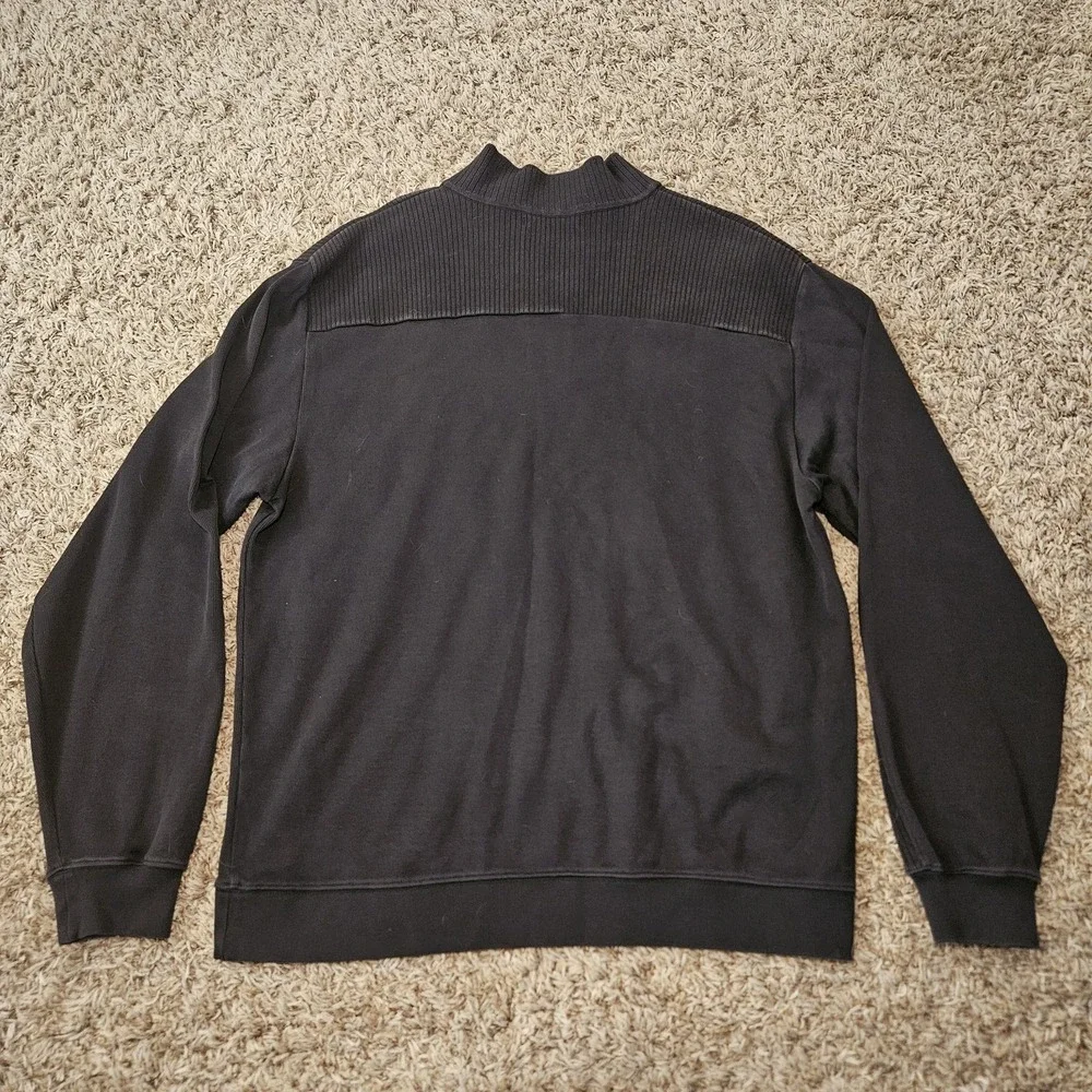 Cutter &‎ Buck Men's 1/4 Zip Pullover 100% Pima Cotton Black Size XL Ribbed